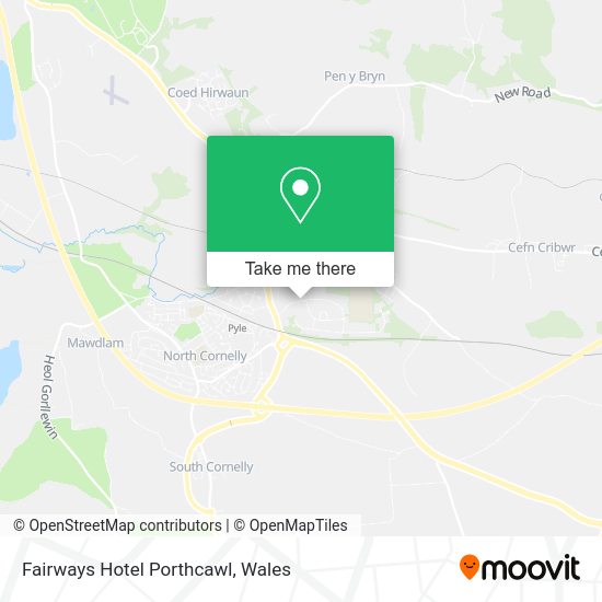 How to get to Fairways Hotel Porthcawl in Bridgend by train or bus?