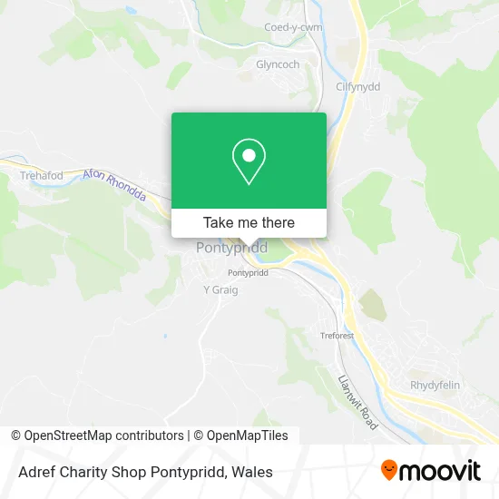 Adref Charity Shop Pontypridd map