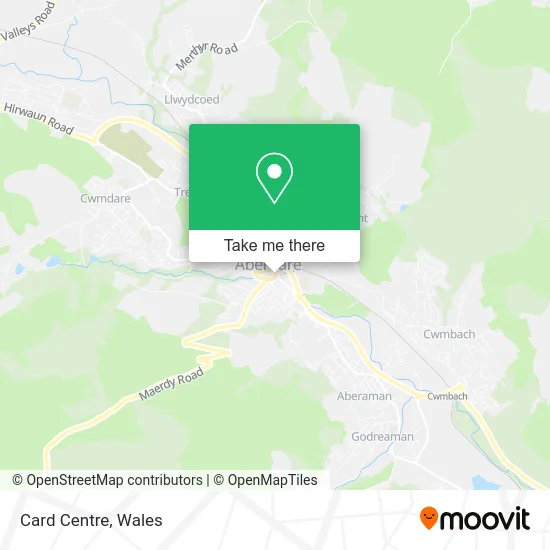 Card Centre map