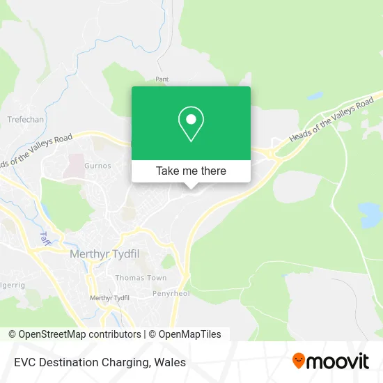 EVC Destination Charging map