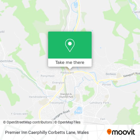 Premier Inn Caerphilly Corbetts Lane map