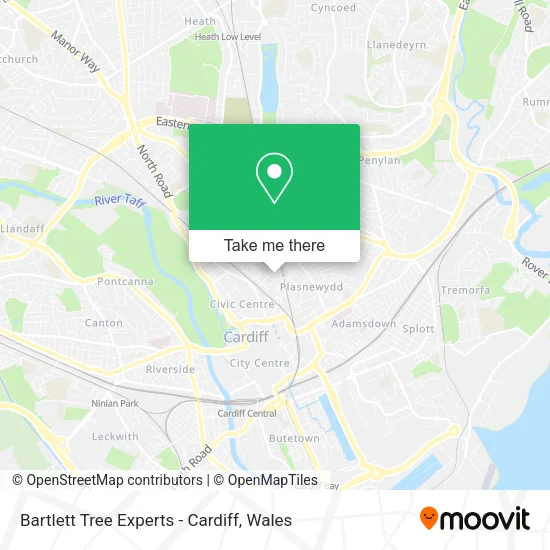 Bartlett Tree Experts - Cardiff map