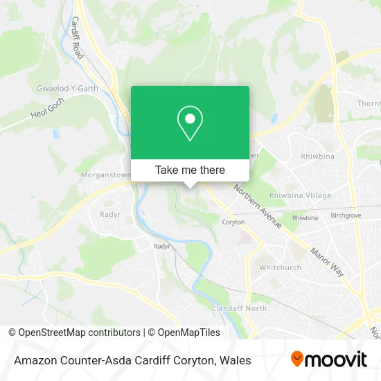 Amazon Counter-Asda Cardiff Coryton map