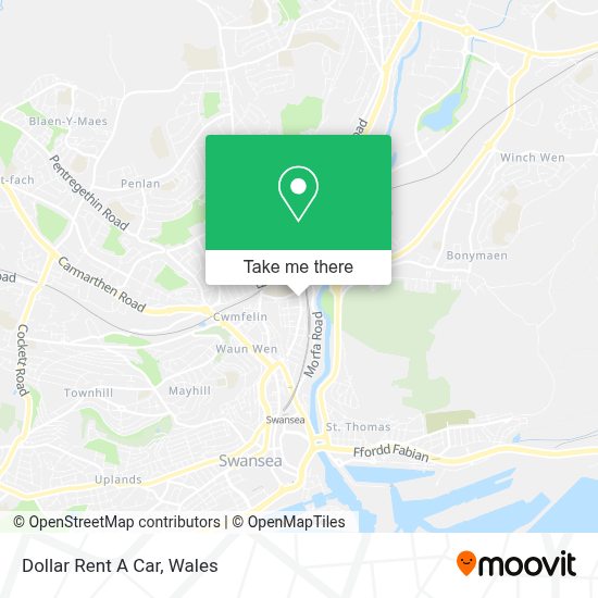 How to get to Dollar Rent A Car in Swansea by bus or train?