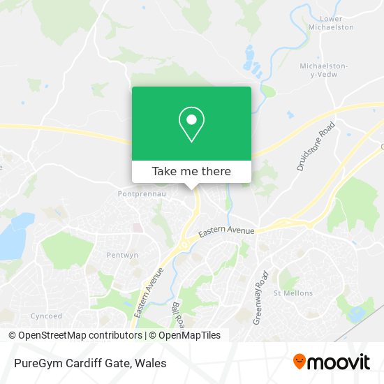 PureGym Cardiff Gate map