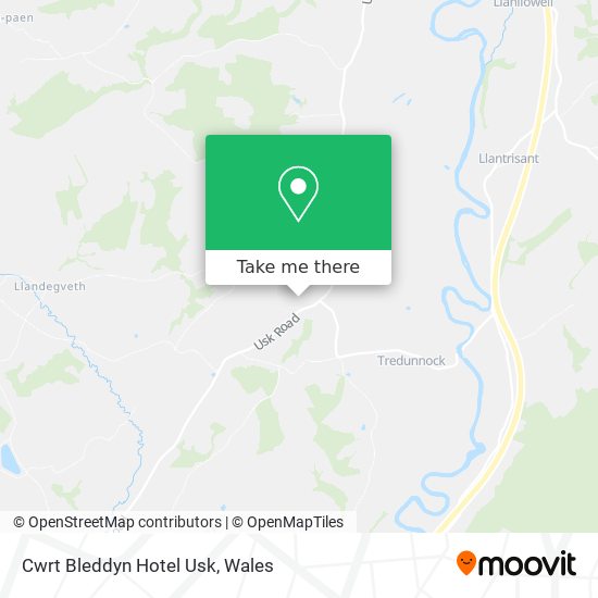 Cwrt Bleddyn Hotel Usk map