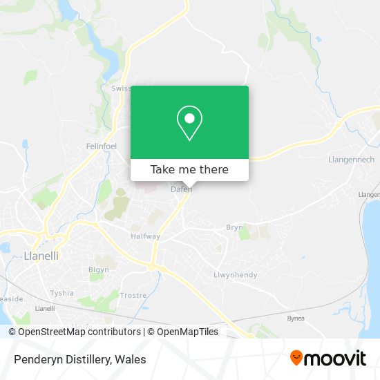 Penderyn Distillery map