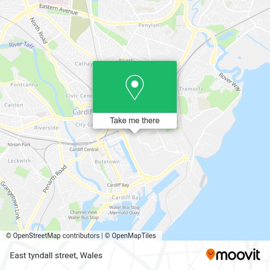 How to get to East tyndall street in Cardiff by bus or train?