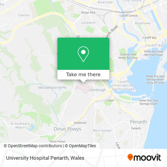 University Hospital Penarth map
