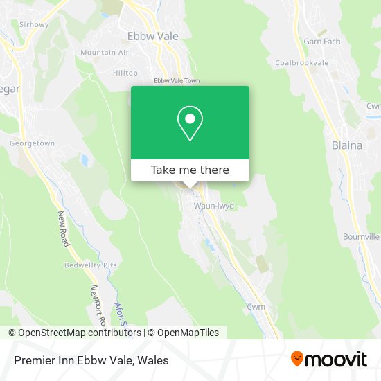Premier Inn Ebbw Vale map