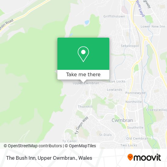 The Bush Inn, Upper Cwmbran. map