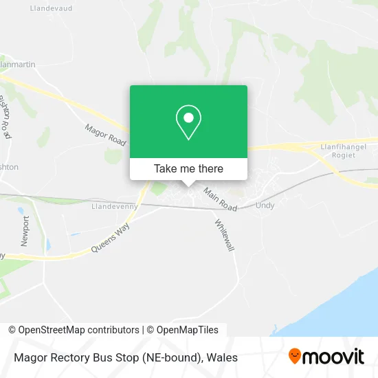 Magor Rectory Bus Stop (NE-bound) map
