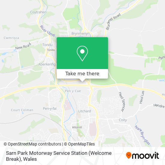 Sarn Park Motorway Service Station (Welcome Break) map