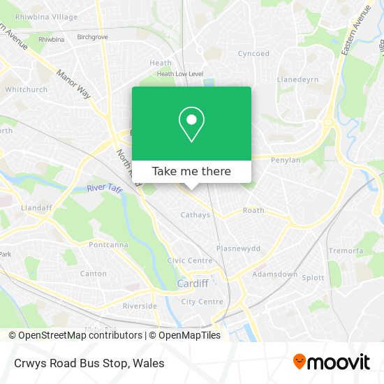 Crwys Road Bus Stop map