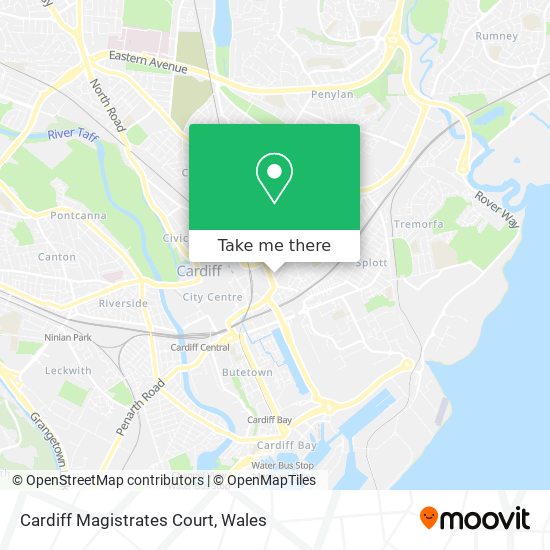 Cardiff Magistrates Court map