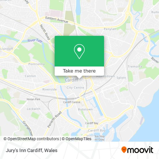 Jury's Inn Cardiff map