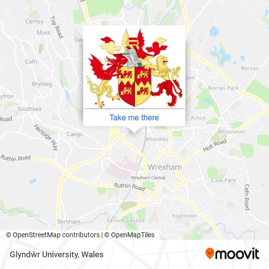 Glyndŵr University map