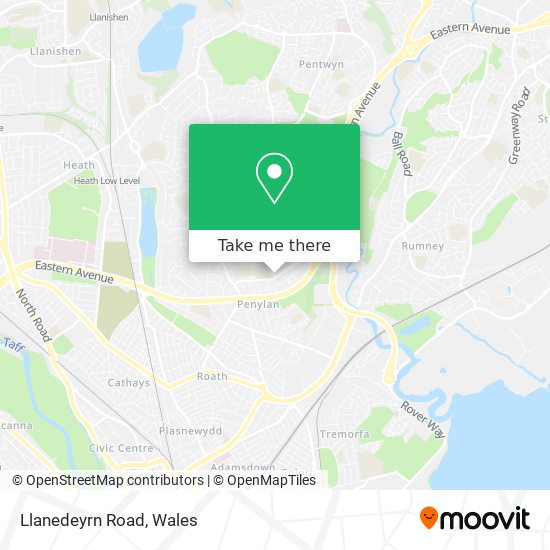 Llanedeyrn Road map