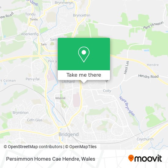 Persimmon Homes Cae Hendre map