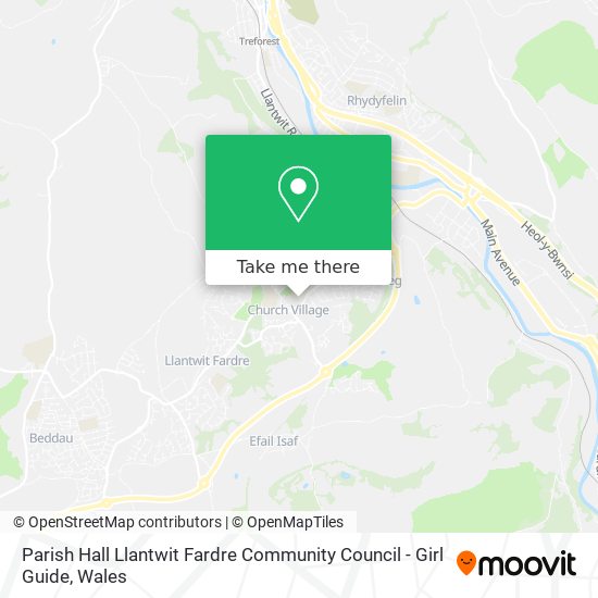 Parish Hall Llantwit Fardre Community Council - Girl Guide map