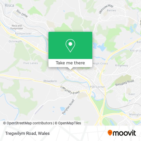 Tregwilym Road map