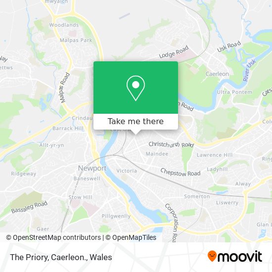 The Priory, Caerleon. map