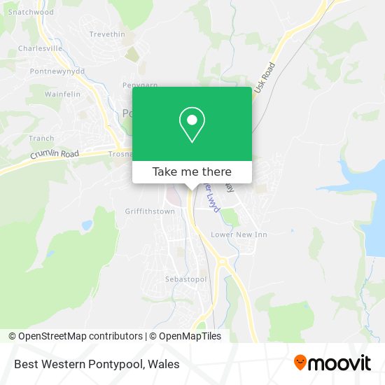 Best Western Pontypool map