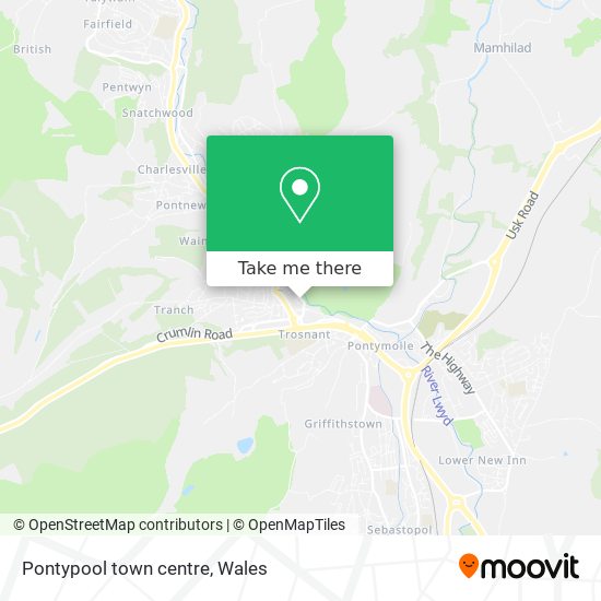 Pontypool town centre map