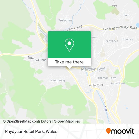 Rhydycar Retail Park map