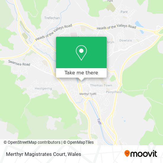 Merthyr Magistrates Court map