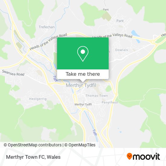 Merthyr Town FC map