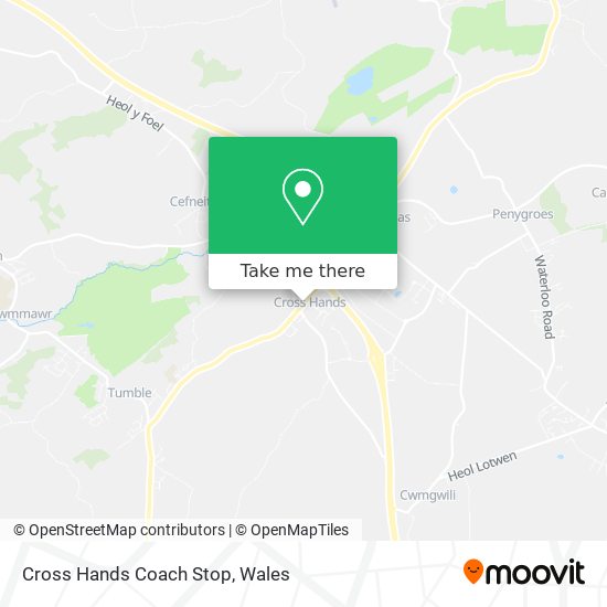 Cross Hands Coach Stop map