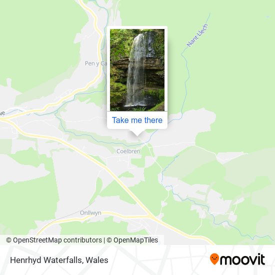 Henrhyd Waterfalls map