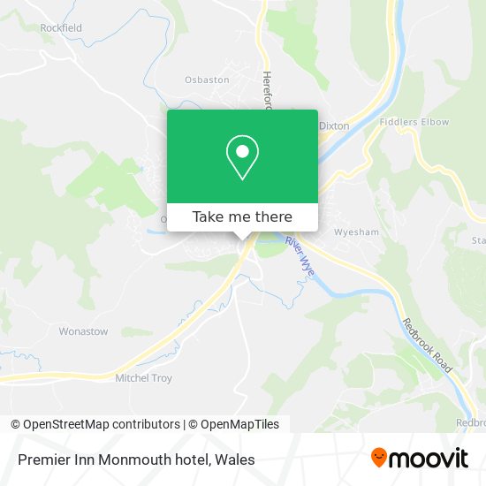 Premier Inn Monmouth hotel map