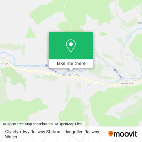 Glyndyfrdwy Railway Station - Llangollen Railway map