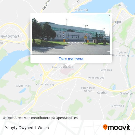 Ysbyty Gwynedd map