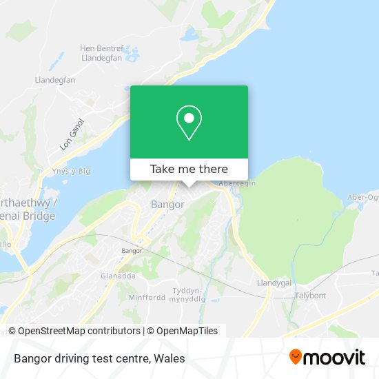 Bangor driving test centre map