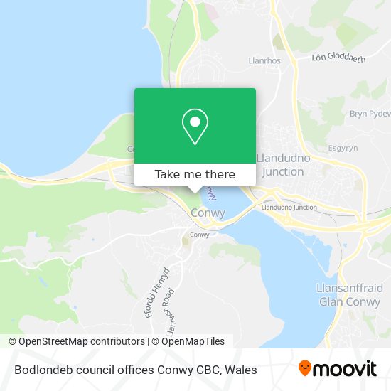 Bodlondeb council offices Conwy CBC map