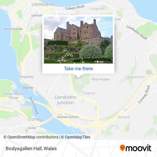 Bodysgallen Hall map