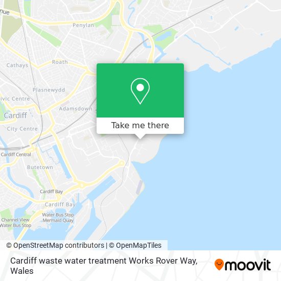Cardiff waste water treatment Works Rover Way map