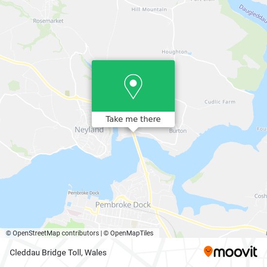 Cleddau Bridge Toll map