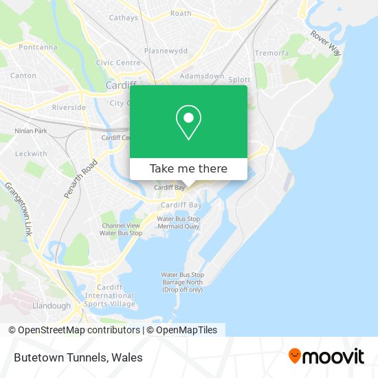 Butetown Tunnels map