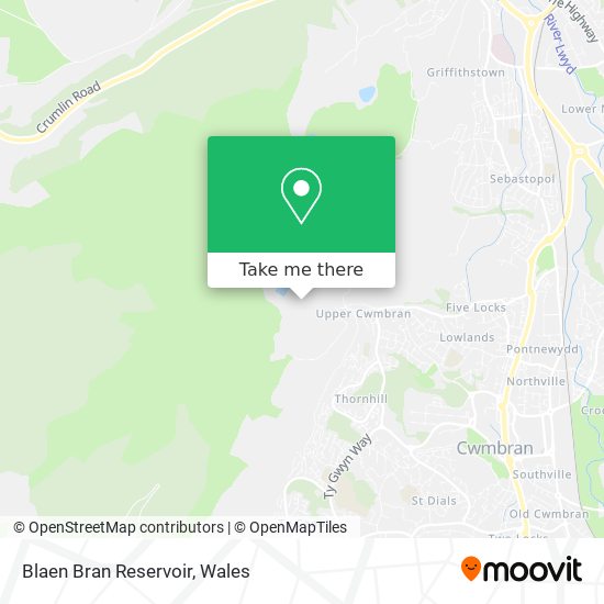 Blaen Bran Reservoir map