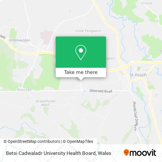 Betsi Cadwaladr University Health Board map