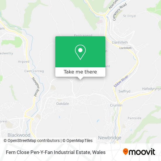 Fern Close Pen-Y-Fan Industrial Estate map