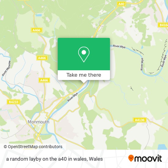 a random layby on the a40 in wales map