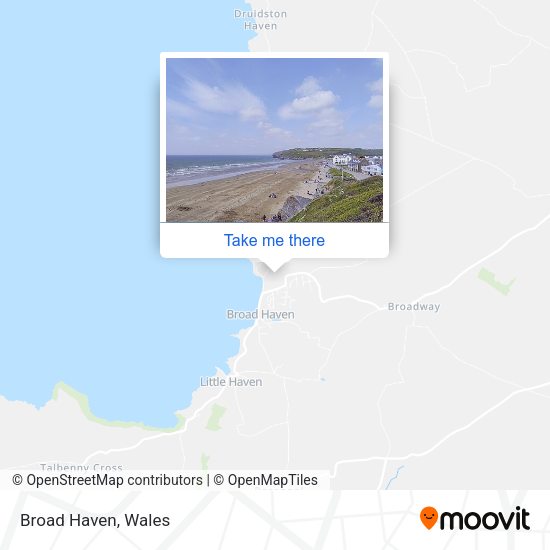 How to get to Broad Haven in Pembrokeshire by bus or train?