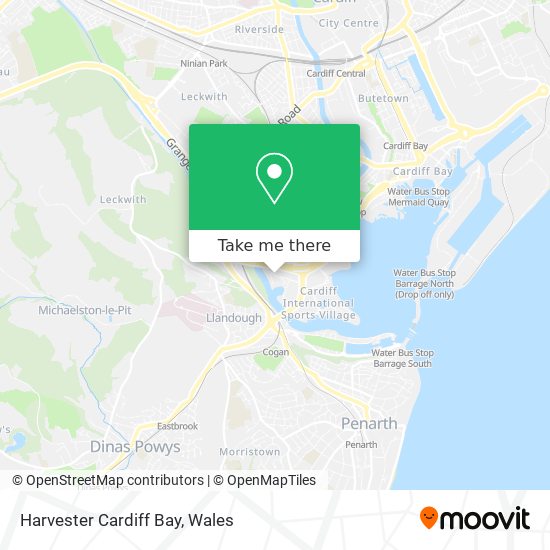 Harvester Cardiff Bay map