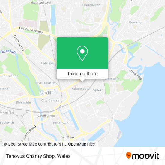 Tenovus Charity Shop map