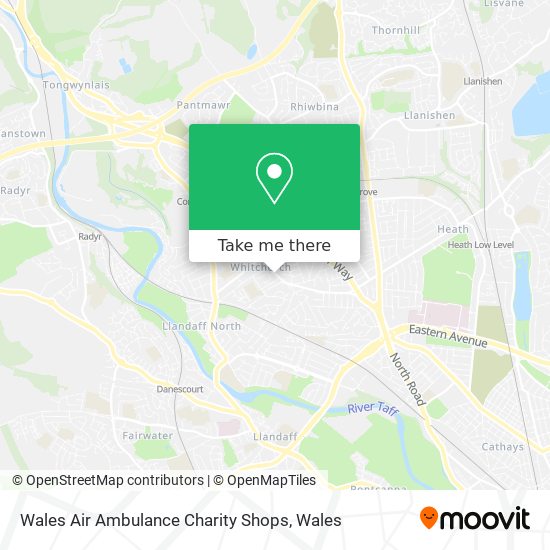 Wales Air Ambulance Charity Shops map